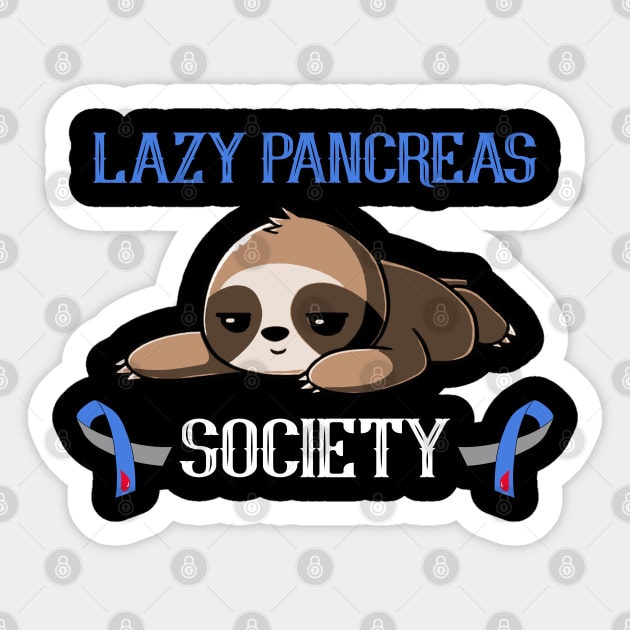 Sloth Lazy Pancreas Society Diabetes Awareness Gift Sticker by HomerNewbergereq